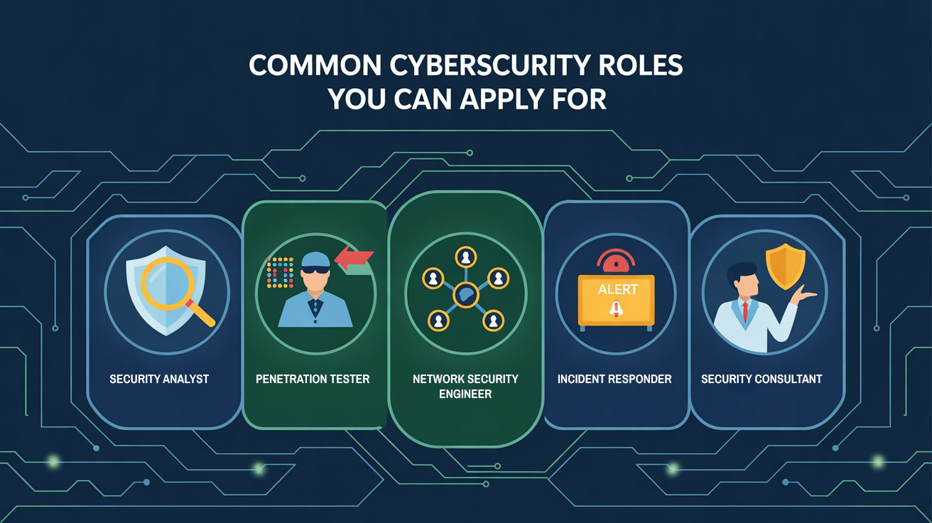 common cybersecurity roles you can apply for