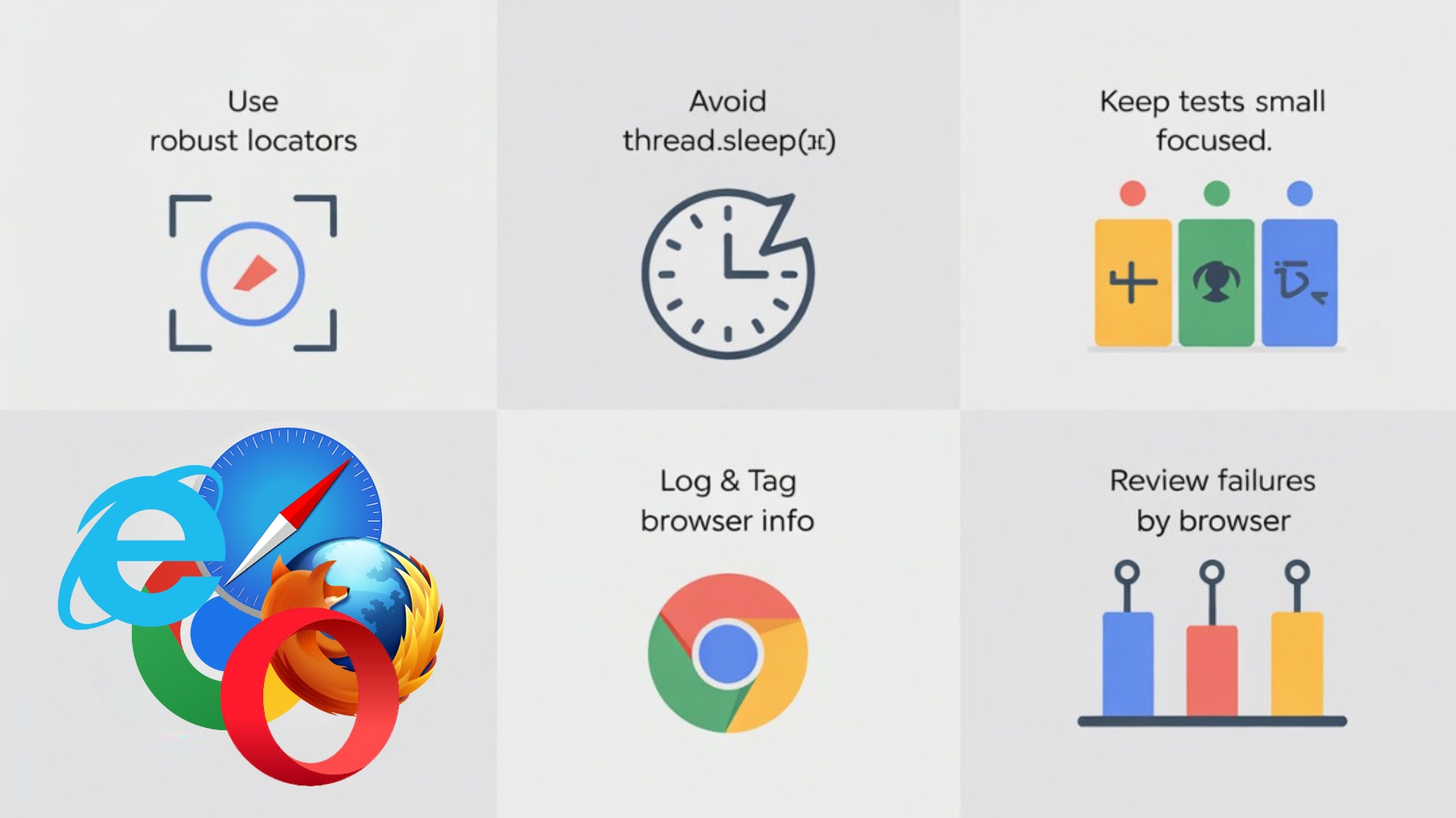 Best practices for stable cross-browser tests