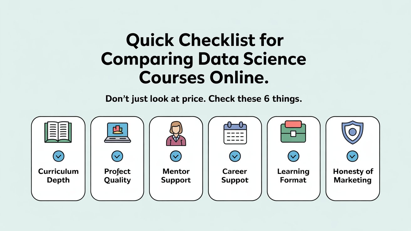 Quick Checklist for Comparing Data Science Courses Online
