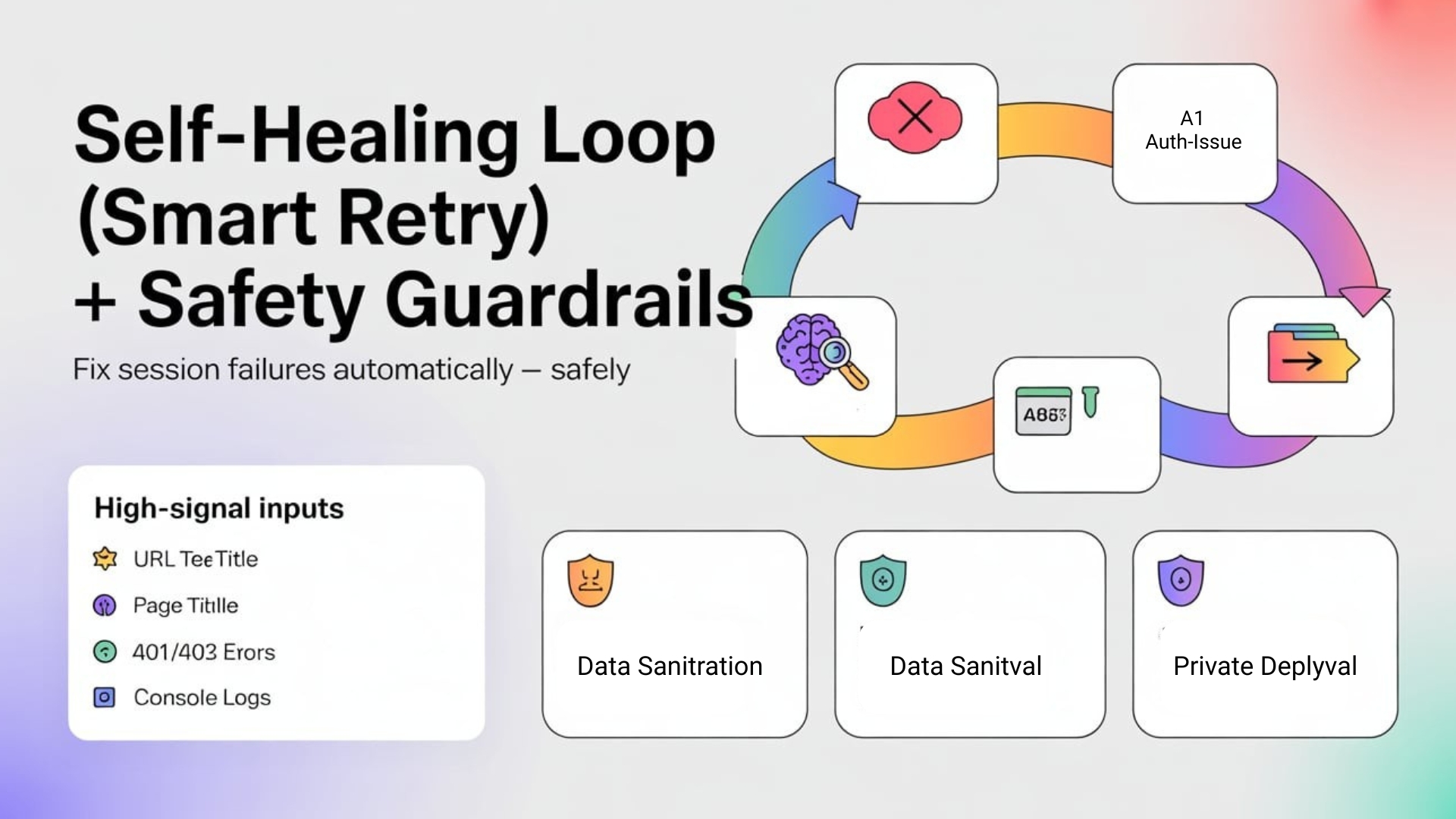 Self-Healing Loop (Smart Retry) + Safety Guardrails