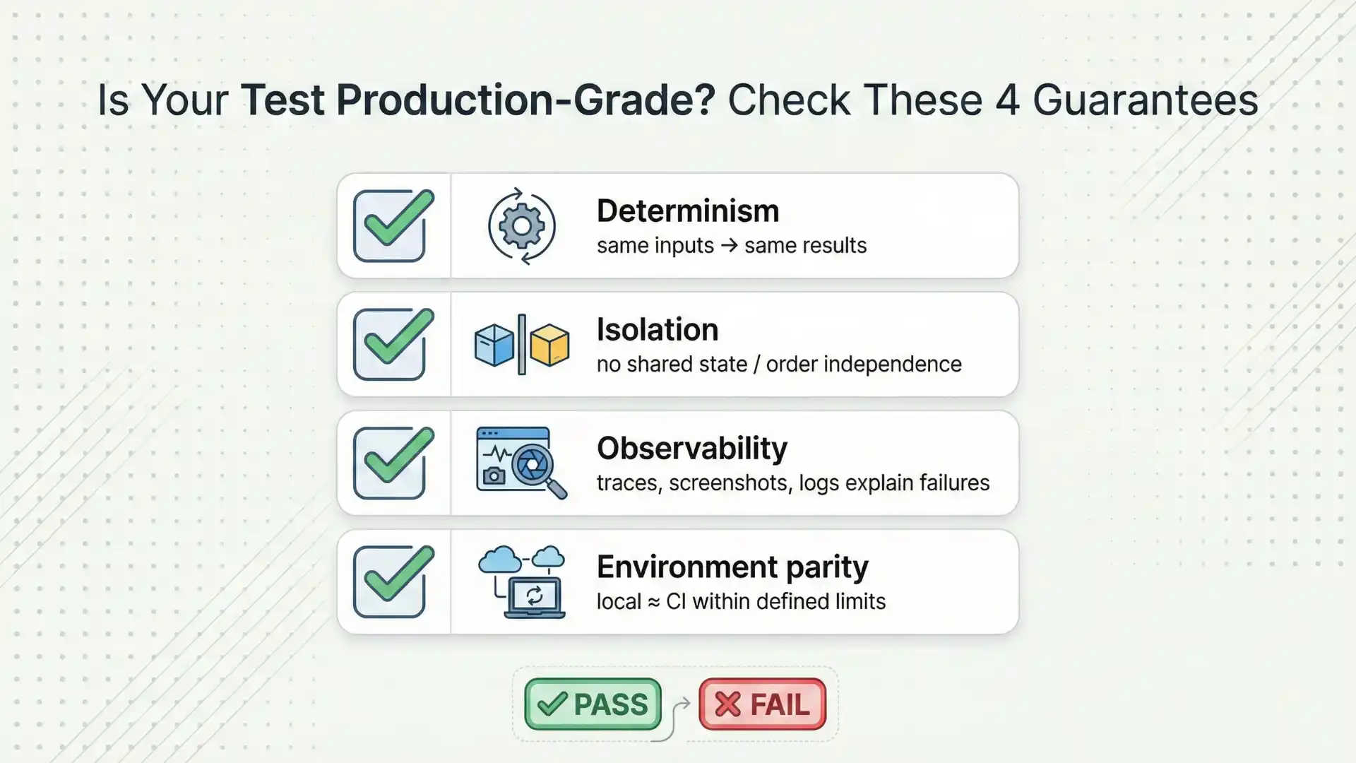Is Your Test Production-Grade Check These 4 Guarantees
