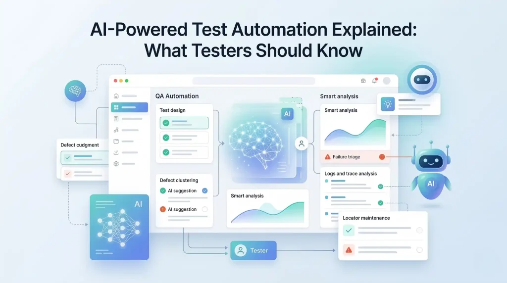 AI-powered test automation helping testers with design, triage, maintenance, and risk-based coverage