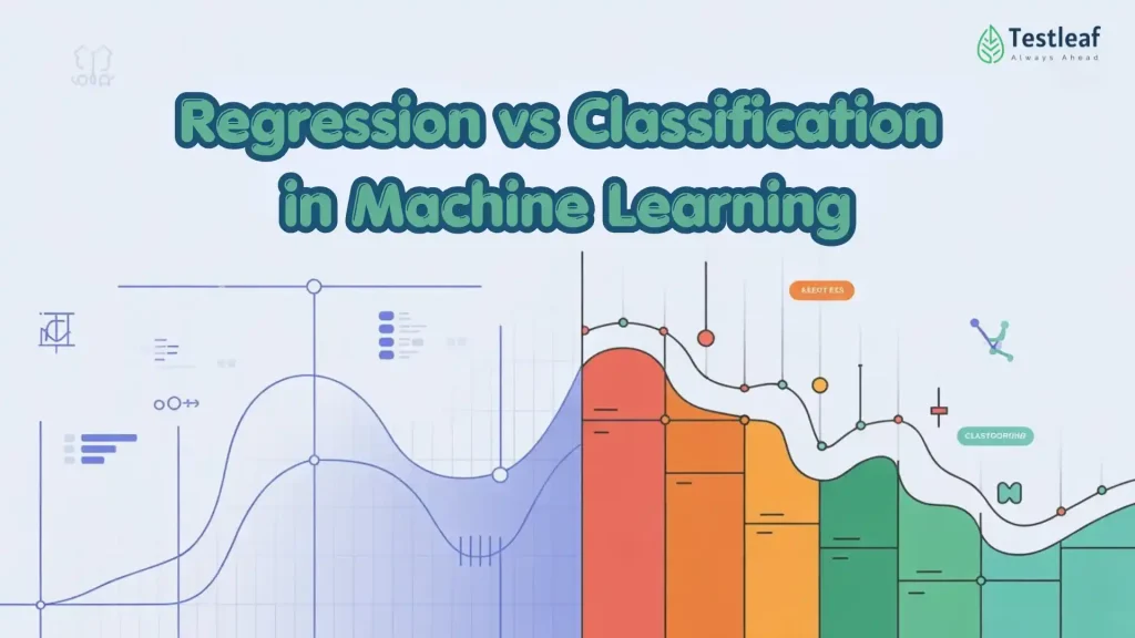 Regression vs classification in machine learning with real-world AI in software testing examples and comparison chart
