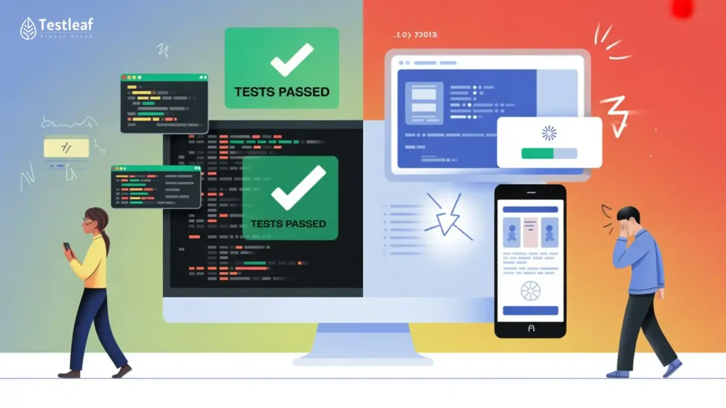 Title image for a blog on Selenium performance testing, explaining why Selenium tests can pass while users still leave due to slow load times, poor responsiveness, and hidden user experience issues.