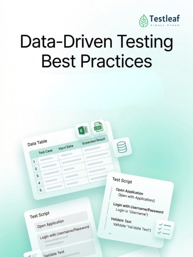Data driven testing best practices